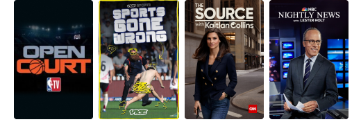 Programming tiles for First Take, Fair Territory, and MLB Network Strike Zone.