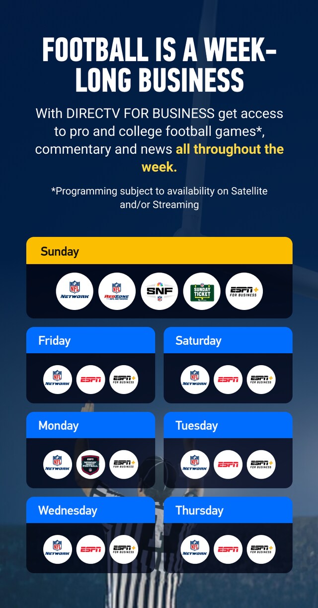 DIRECTV Pro and College football calendar
