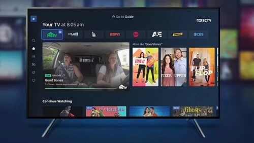 TV showing MyFree Directv entertainment.